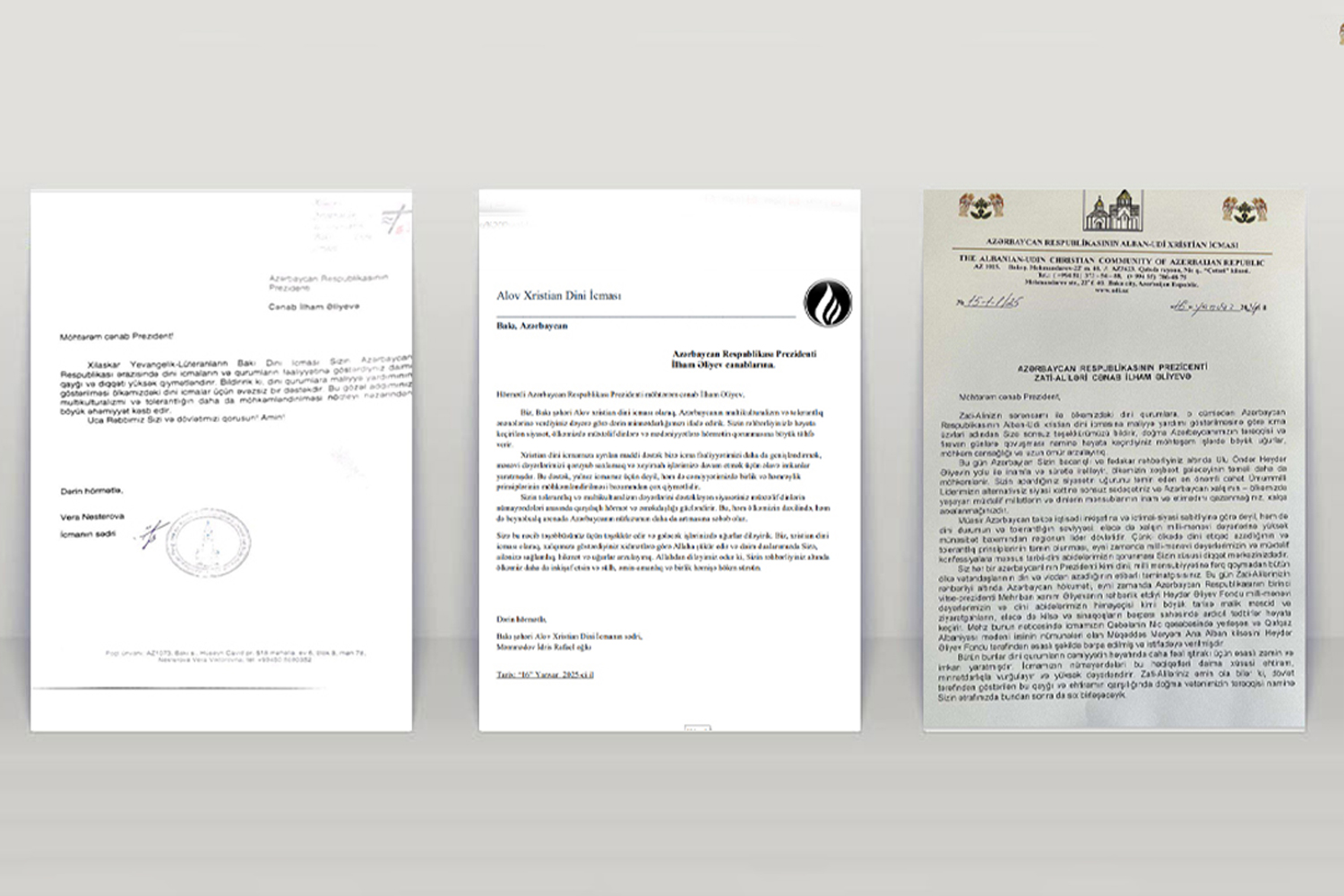 Dini konfessiya rəhbərləri Prezidentə təşəkkür məktubları ünvanlayıblar - Image 3