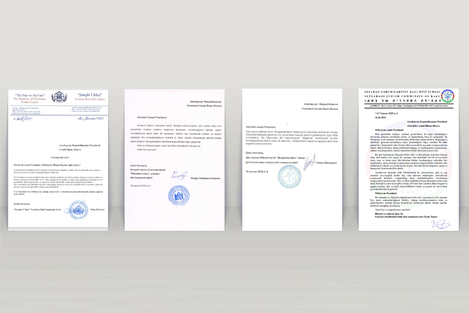 Dini konfessiya rəhbərləri Prezidentə təşəkkür məktubları ünvanlayıblar - Image 4