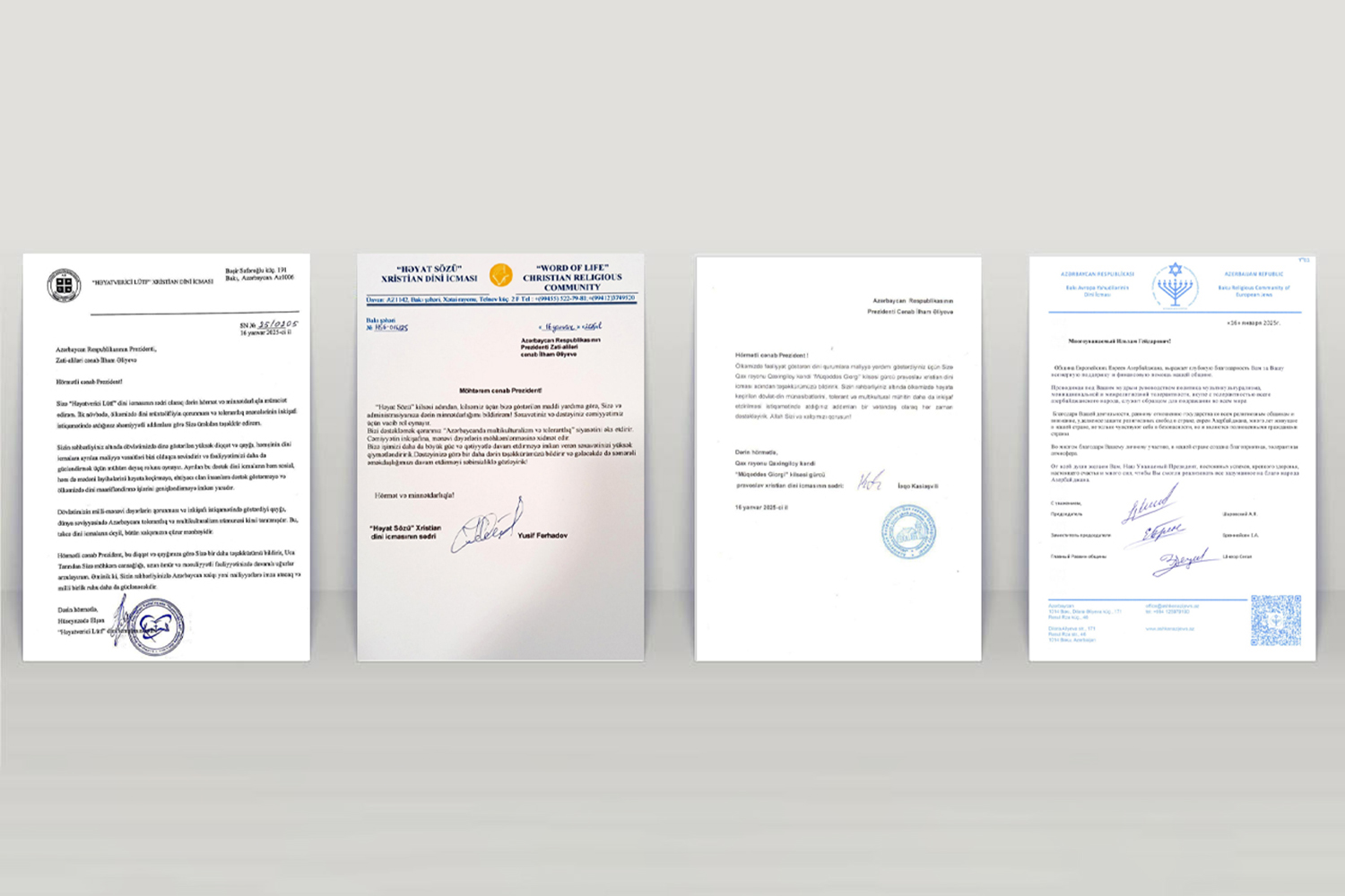 Dini konfessiya rəhbərləri Prezidentə təşəkkür məktubları ünvanlayıblar - Image 5